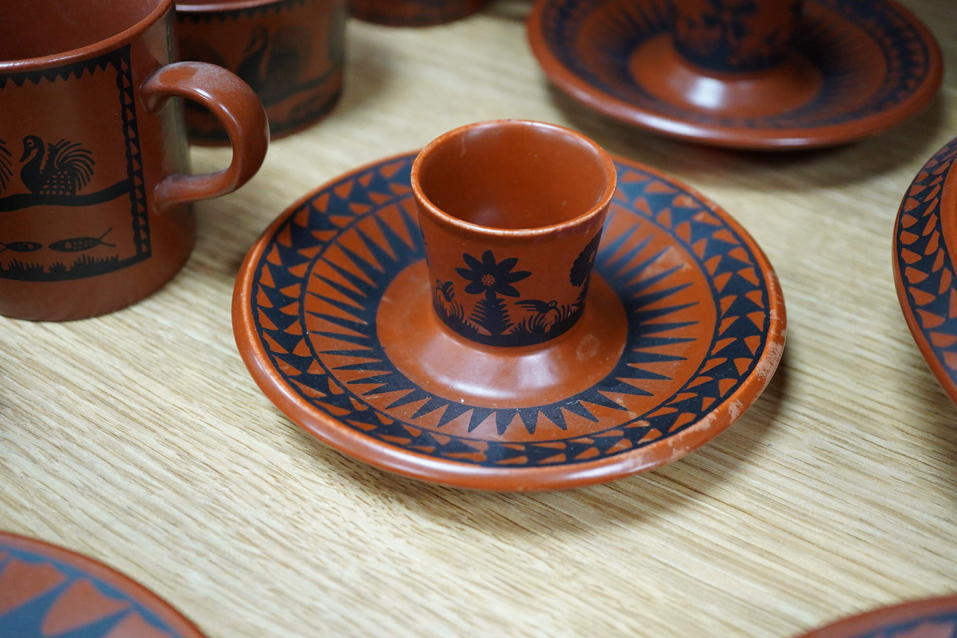 A Royal Worcester crown ware Scottie Wilson dinner, tea and coffee service, largest 33cm wide